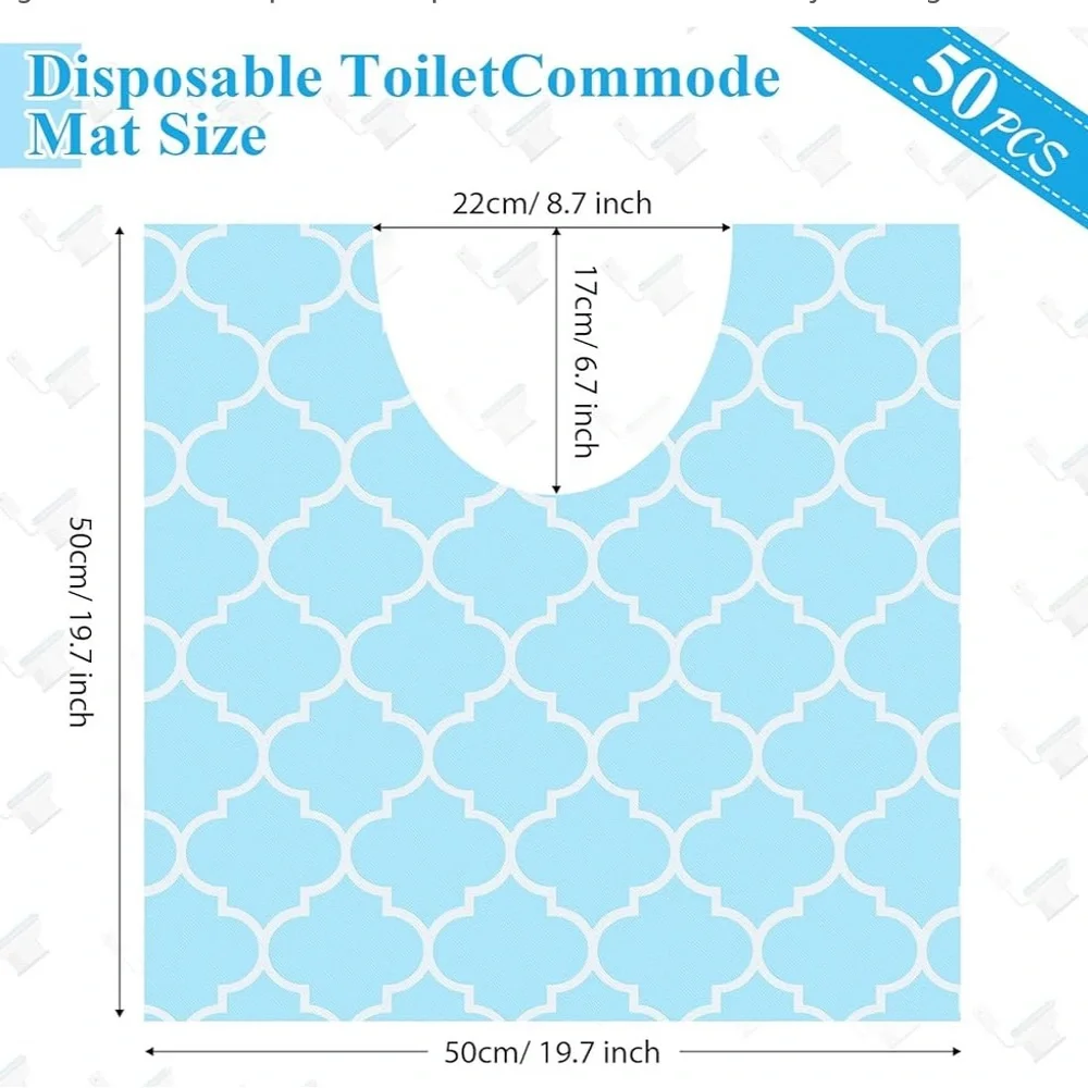 Blue Disposable Toilet Mats - 50 Pack new adult kids new u4